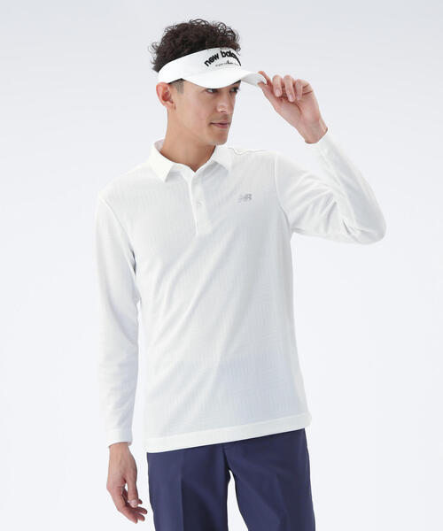 New Balance Golf(ニューバランスゴルフ)の「【new balance golf】ロゴグレンチェック柄 ストレッチ 長袖 カラーシャツ (MENS)(その他トップス・メンズ・ホワイト/ネイビー/ブラック・MEDIUM/LARGE/X-LARGE)」の2枚目の写真