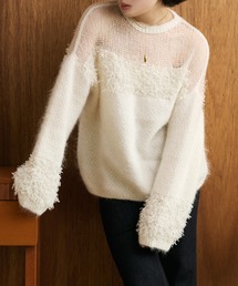 ニット/セーター LAULEN sheer loose knit LAULEN｜ローレンのニット/セーター（ホワイト/白色系）通販 - ZOZOTOWN