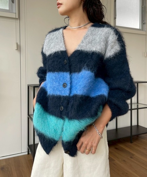 AMAIL(アマイル)の「Fuzzy Cardigan(カーディガン/ボレロ・レディース・ブルー・FREE)」の1枚目の写真