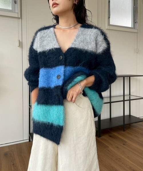 AMAIL(アマイル)の「Fuzzy Cardigan(カーディガン/ボレロ・レディース・ブルー・FREE)」の12枚目の写真