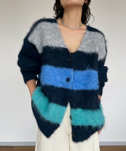 AMAIL(アマイル)の「Fuzzy Cardigan(カーディガン/ボレロ・レディース・ブルー・FREE)」の5枚目の写真