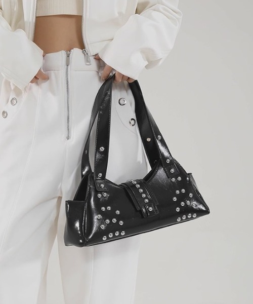 A'GEM/9 × .kom 『.KOM/ドットケーオーエム』 Patent Stud Handbag