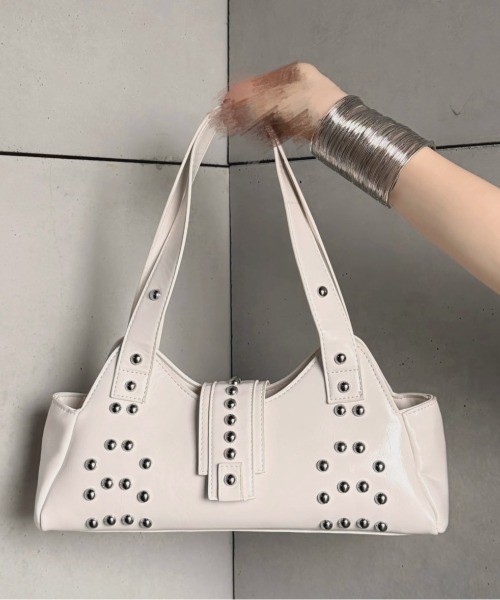 A'GEM/9 × .kom 『.KOM/ドットケーオーエム』 Patent Stud Handbag