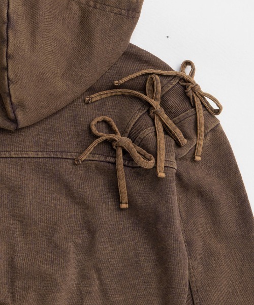 MAISON SPECIAL(メゾンスペシャル)の「Shoulder Ribbon Hoodie / ショルダーリボンパーカー(パーカー・レディース・ブラック/ホワイト/ブラウン・FREE)」の10枚目の写真
