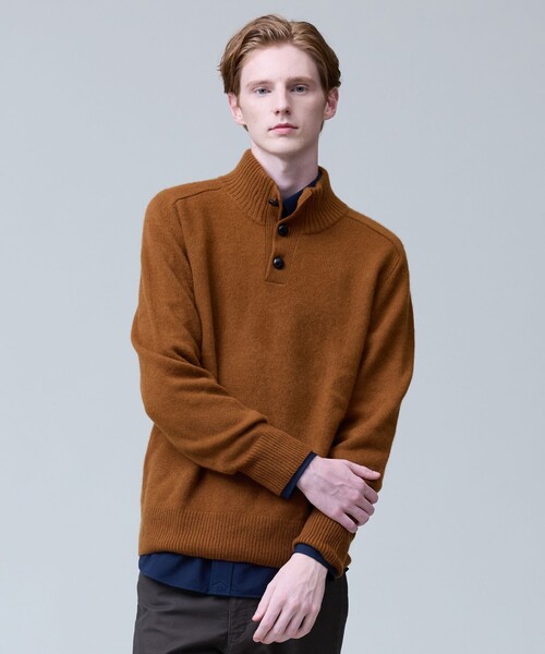 J.PRESS(ジェイプレス)の「【カシミア100%使用】カシミヤリブモックネック ニット(ニット/セーター・メンズ・グレー系/ブラウン系・MEDIUM/LARGE/X-LARGE)」の2枚目の写真