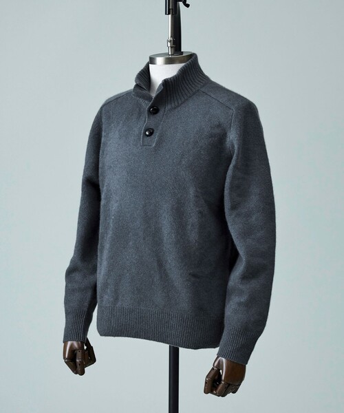J.PRESS(ジェイプレス)の「【カシミア100%使用】カシミヤリブモックネック ニット(ニット/セーター・メンズ・グレー系/ブラウン系・MEDIUM/LARGE/X-LARGE)」の5枚目の写真