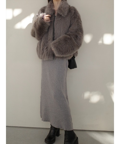 amel（エイメル）の「【RE ARRIVAL】ボタンレイヤードデザインニットワンピース（ワンピース・レディース・ブラック・FREE）」の22枚目の写真