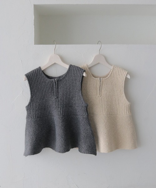 CLEIO（クレイオ）の「【CLEIO】 前後2WAYネップ混リブニットビスチェ FRONT AND BACK 2-WAY NEP BLEND RIBBED KNIT BUSTIER/986-14605（ニット/セーター・レディース・アイボリー/グレー・FREE）」の12枚目の写真