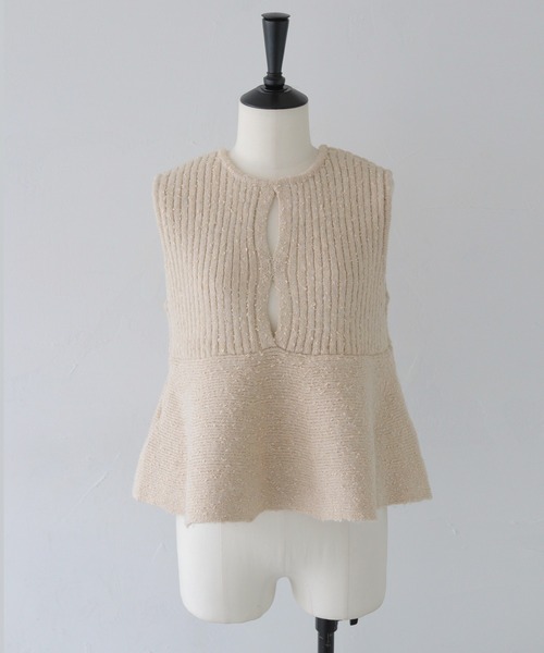 CLEIO（クレイオ）の「【CLEIO】 前後2WAYネップ混リブニットビスチェ FRONT AND BACK 2-WAY NEP BLEND RIBBED KNIT BUSTIER/986-14605（ニット/セーター・レディース・アイボリー/グレー・FREE）」の4枚目の写真
