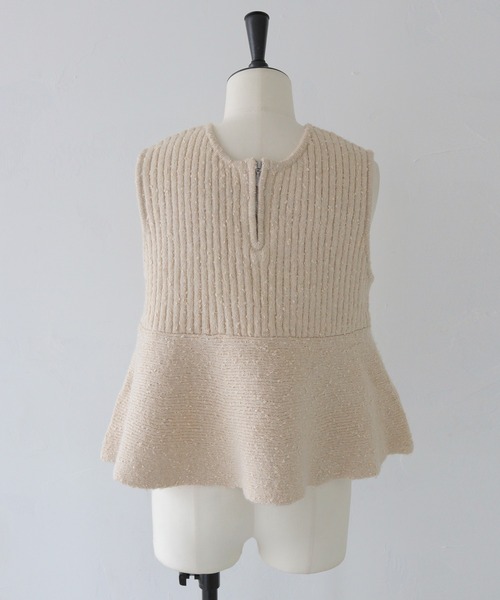 CLEIO（クレイオ）の「【CLEIO】 前後2WAYネップ混リブニットビスチェ FRONT AND BACK 2-WAY NEP BLEND RIBBED KNIT BUSTIER/986-14605（ニット/セーター・レディース・アイボリー/グレー・FREE）」の3枚目の写真
