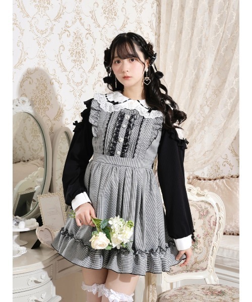 バックレースアップドレッシージャンパースカート（ジャンパースカート