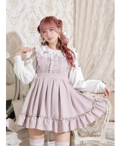 バックレースアップドレッシージャンパースカート（ジャンパースカート