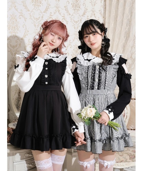 バックレースアップドレッシージャンパースカート（ジャンパースカート