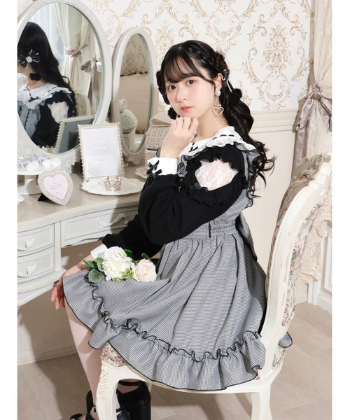 バックレースアップドレッシージャンパースカート（ジャンパースカート