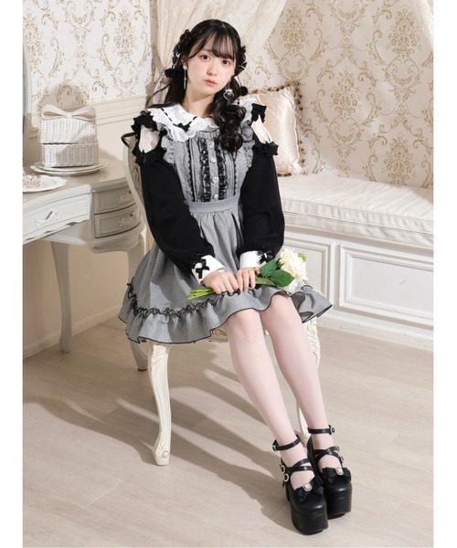 NOEMIE(ノエミー)の「バックレースアップドレッシージャンパースカート(ジャンパースカート・レディース・ブラック/ピンク/A・M)」の19枚目の写真