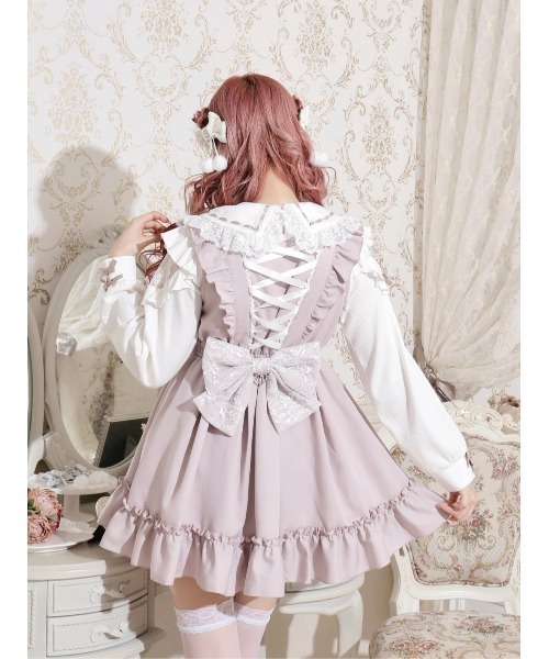 NOEMIE(ノエミー)の「バックレースアップドレッシージャンパースカート(ジャンパースカート・レディース・ブラック/ピンク/A・M)」の16枚目の写真