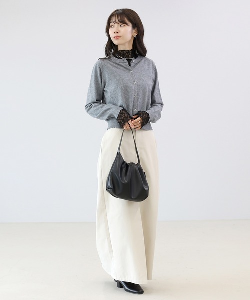 Aletta vita（アレッタビータ）の「ストレッチレースボトルネックプルオーバー（Tシャツ/カットソー・レディース・ブラック/アイボリー・M）」の10枚目の写真