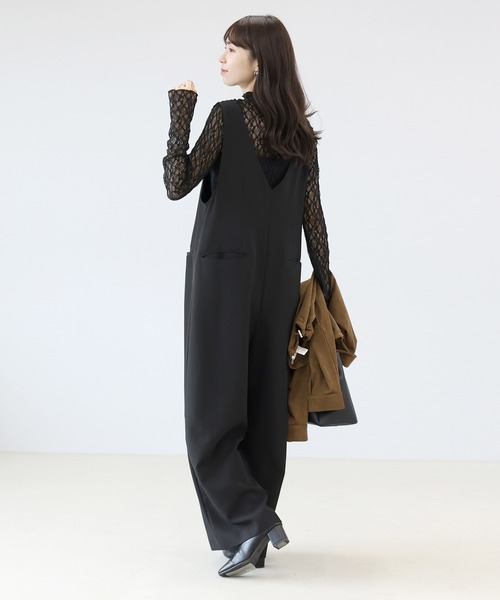 Aletta vita（アレッタビータ）の「ストレッチレースボトルネックプルオーバー（Tシャツ/カットソー・レディース・ブラック/アイボリー・M）」の5枚目の写真