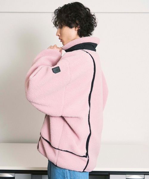 PHINGERIN(フィンガリン)の「【PHINGERIN/フィンガリン】NOREN BOA FLEECE JACKET(ブルゾン・メンズ・ブラック/アイボリー/ピンク・L/M)」の4枚目の写真