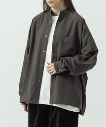 【SLICK/スリック】Cotton-like Broad Band Collar Dolmansleeve Relax Shirt/コットンライクブロードバンドカラードルマンスリーブリラックスシャツ