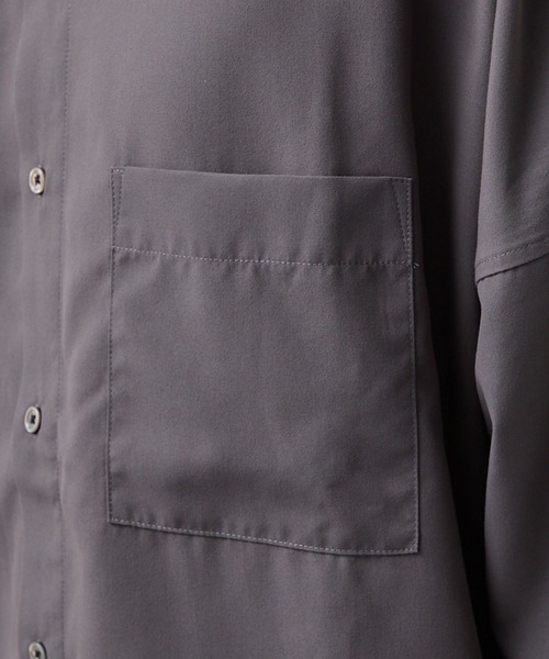 SLICK（スリック）の「【SLICK/スリック】Cotton-like Broad Band Collar Dolmansleeve Relax Shirt/コットンライクブロードバンドカラードルマンスリーブリラックスシャツ（シャツ/ブラウス・メンズ・スミクロ/カーキ/ブラック・3/2/1）」の14枚目の写真