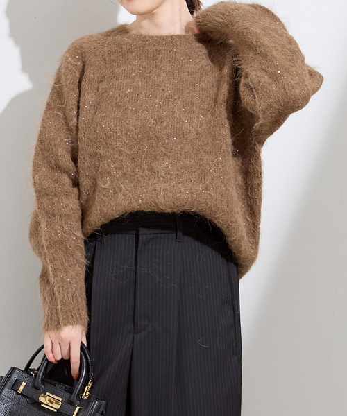 セール】アルパカMIXスパンコールプルオーバー（ニット/セーター