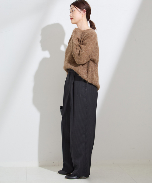 journal standard L'essage（ジャーナルスタンダードレサージュ）の「アルパカMIXスパンコールプルオーバー（ニット/セーター・レディース・グレー/ブラウン/ネイビー・FREE）」の7枚目の写真