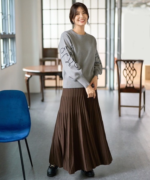 FOUND GOOD（ファウンドグッド）の「ソデシシュウニットPO（ニット/セーター・レディース・ブラック/イエロー系5/アイボリー/グレー系5・S/M/L）」の9枚目の写真