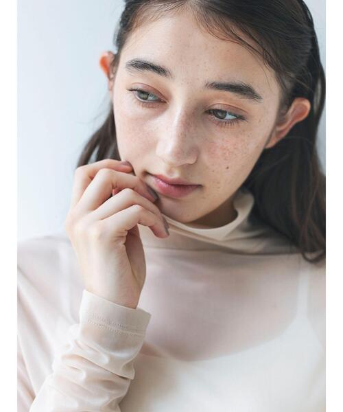 so4u(ソーフォーユー)の「シアーハイネックカットソー(Tシャツ/カットソー・レディース・ブラック/ベージュ・F)」の14枚目の写真