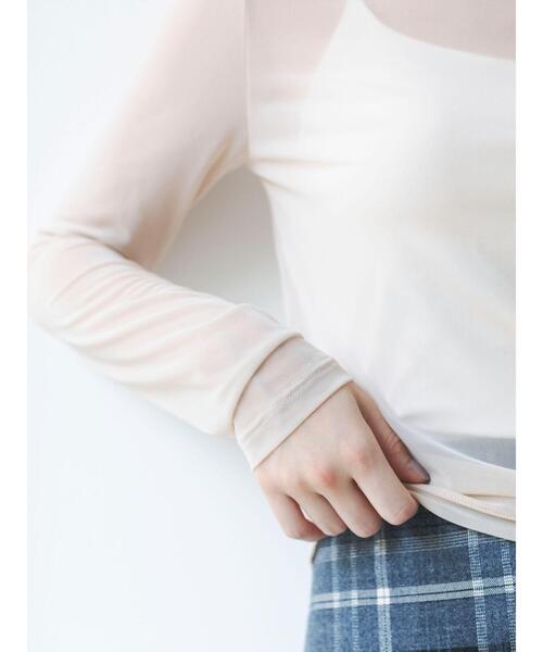 so4u(ソーフォーユー)の「シアーハイネックカットソー(Tシャツ/カットソー・レディース・ブラック/ベージュ・F)」の15枚目の写真
