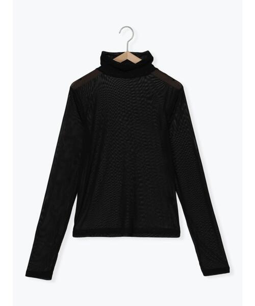 so4u(ソーフォーユー)の「シアーハイネックカットソー(Tシャツ/カットソー・レディース・ブラック/ベージュ・F)」の18枚目の写真