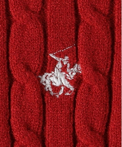Right-on(ライトオン)の「BEVERLY HILLS POLO CLUB(ビバリーヒルズポロクラブ)【レディース】ケーブルセーター(ニット/セーター・レディース・ネイビー/レッド/オフホワイト・L/M)」の10枚目の写真