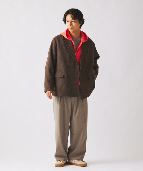 JOURNAL STANDARD relume(ジャーナルスタンダード レリューム)の「ハイランド ウール オーバー ジャケット(その他アウター・メンズ・チョコ/チャコールグレー/ライトグレー・LARGE/MEDIUM)」の15枚目の写真