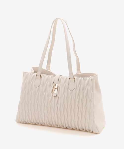 MAJESTIC LEGON（マジェスティックレゴン）の「クラシカルスクエアトートバッグ（トートバッグ・レディース・アイボリー/ブラック・FREE）」の16枚目の写真