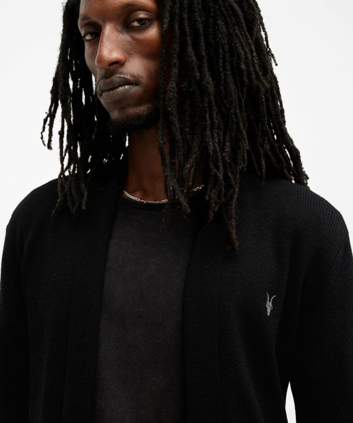 ALLSAINTS(オールセインツ)の「ALLSAINTS MODE MERINO OPEN CAR(カーディガン/ボレロ・メンズ・ブラック・X-SMALL/SMALL/MEDIUM/LARGE)」の2枚目の写真