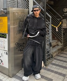 DIG YOUR OWN GRAVE（ディグユアオウングレイブ）の「【DIG YOUR OWN GRAVE】DOUBLE FADE PANTS / 【ディグユアオウングレイブ】レイヤードフェードハーフスウェットパンツ（スウェットパンツ）」