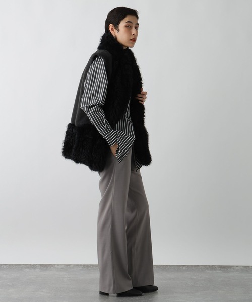 studio CLIP（スタディオクリップ）の「《ウタオ》ウォッシャブルイージーパンツ（スラックス・レディース・ライトブラウン/グレー・MEDIUM/LARGE）」の9枚目の写真