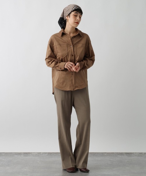 studio CLIP（スタディオクリップ）の「《ウタオ》ウォッシャブルイージーパンツ（スラックス・レディース・ライトブラウン/グレー・MEDIUM/LARGE）」の14枚目の写真