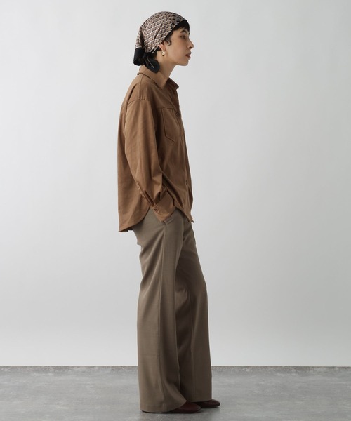 studio CLIP（スタディオクリップ）の「《ウタオ》ウォッシャブルイージーパンツ（スラックス・レディース・ライトブラウン/グレー・MEDIUM/LARGE）」の15枚目の写真