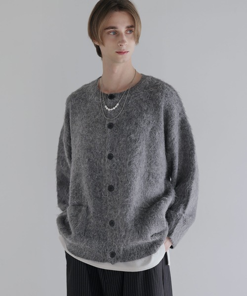 SOCCE(ソーシー)の「ルーズシルエットフェザーカーディガン(カーディガン/ボレロ・メンズ・ブラック/チャコール/ブルーグレー・L/M/S/XL)」の3枚目の写真