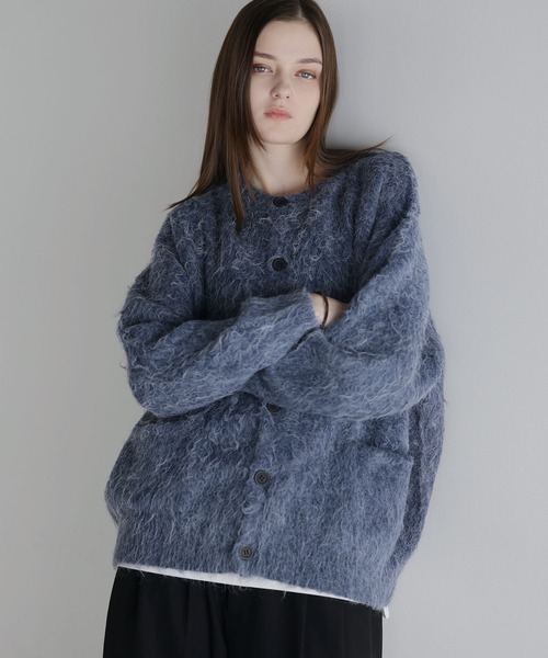 SOCCE(ソーシー)の「ルーズシルエットフェザーカーディガン(カーディガン/ボレロ・メンズ・ブラック/チャコール/ブルーグレー・L/M/S/XL)」の2枚目の写真