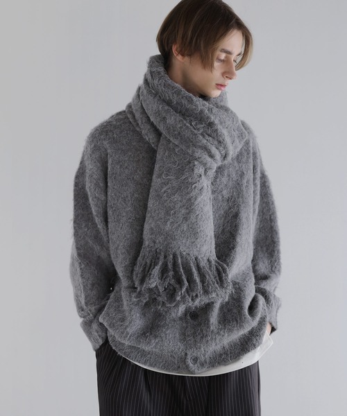 SOCCE(ソーシー)の「ルーズシルエットフェザーカーディガン(カーディガン/ボレロ・メンズ・ブラック/チャコール/ブルーグレー・L/M/S/XL)」の4枚目の写真
