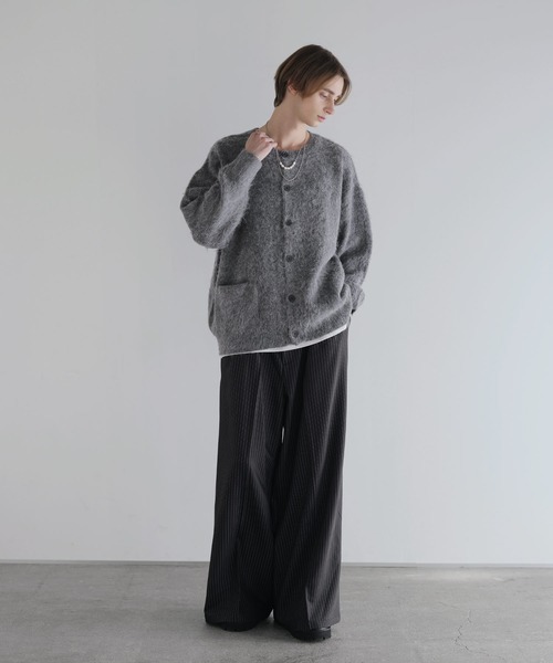 SOCCE(ソーシー)の「ルーズシルエットフェザーカーディガン(カーディガン/ボレロ・メンズ・ブラック/チャコール/ブルーグレー・L/M/S/XL)」の6枚目の写真