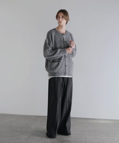 SOCCE(ソーシー)の「ルーズシルエットフェザーカーディガン(カーディガン/ボレロ・メンズ・ブラック/チャコール/ブルーグレー・L/M/S/XL)」の7枚目の写真