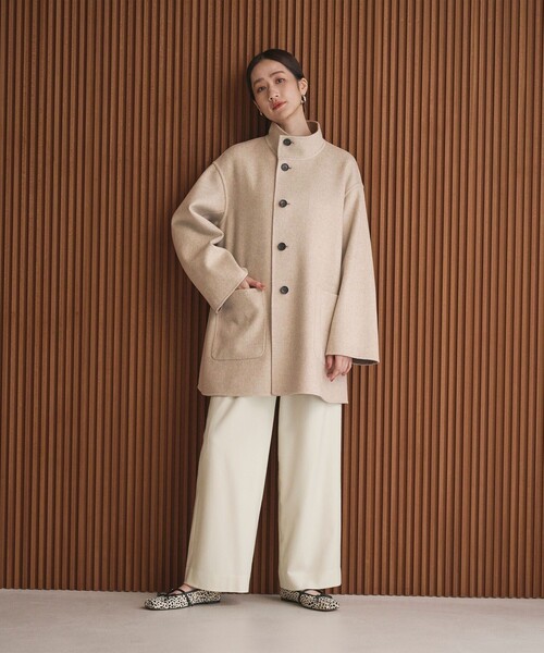 UNITED ARROWS（ユナイテッドアローズ）の「バイカラー リバー Aライン コート（その他アウター・レディース・モカ/ネイビー・36/38）」の8枚目の写真