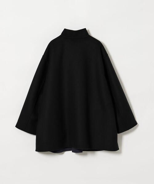 ユナイテッドアローズ美品バイカラーミドル丈リバーコート38ブラック