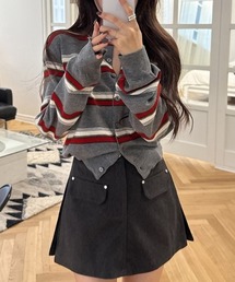 Diosfront（ディオスフロント）の「マルチボーダーニットカーディガン（カーディガン/ボレロ）」