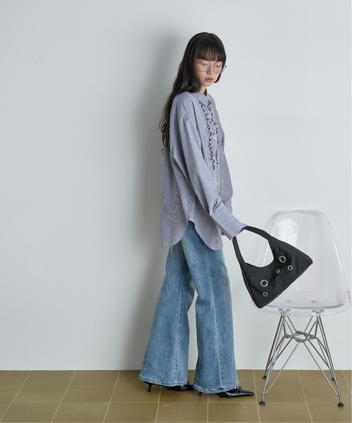 THE YOn(ザヨン)の「アイレットデザインワンハンドルバッグ(ショルダーバッグ・レディース・ブラック/アイボリー/グリーン/レオパード・FREE)」の5枚目の写真