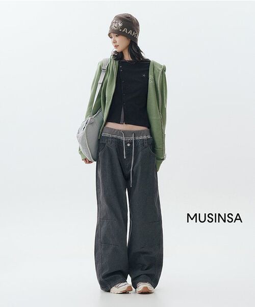 THECOLDESTMOMENT(ザコールデストモーメント)の「TCM trunk layered pants (charcoal)(その他パンツ・レディース・その他・SMALL/MEDIUM)」の2枚目の写真