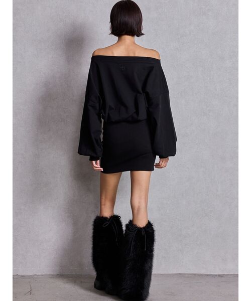 GYDA（ジェイダ）の「GGドッキングオフショルスウェットワンピース（ワンピース・レディース・ブラック/グレー・FREE）」の13枚目の写真